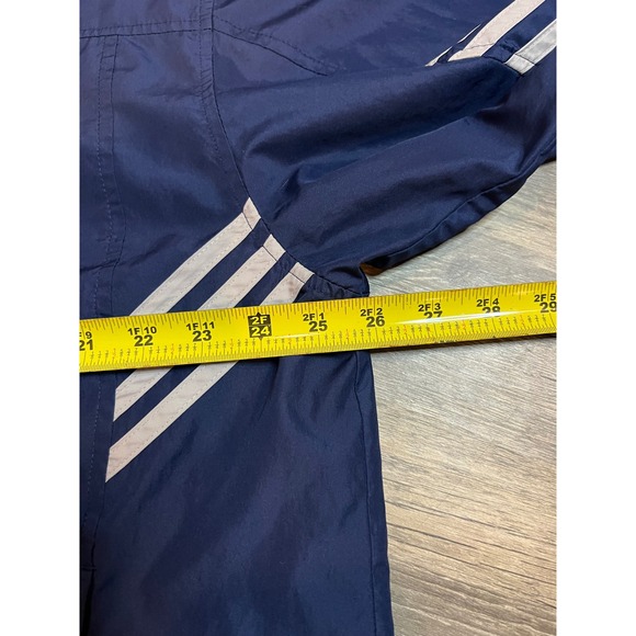 Vintage Adidas Windbreaker Zip-up Blue Nylon Mens L Y2K Retro - Picture 3 of 8